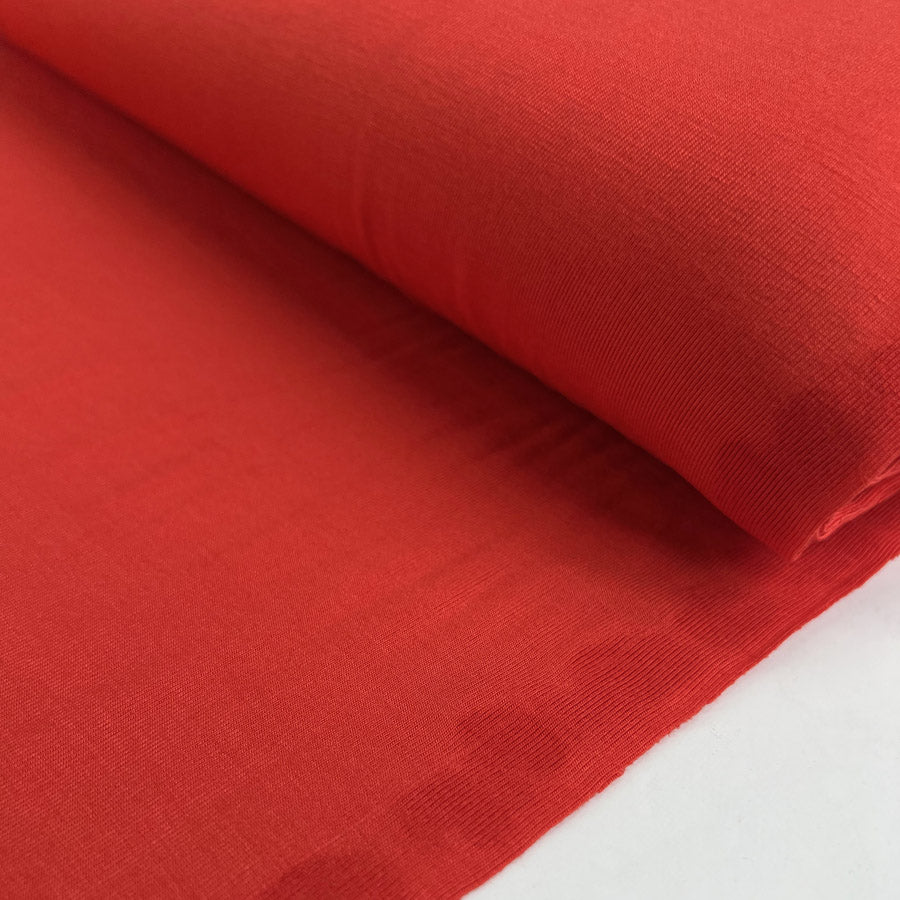 Bamboo Jersey Scarlet Red Knit Stretch Elastane Fabric Bolt