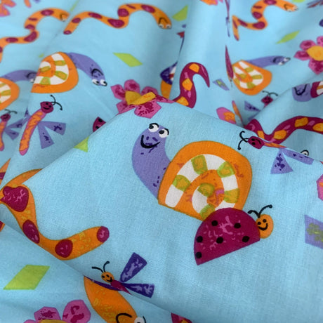 Basics Happy Cotton Garden Critter Dress Fabric cu