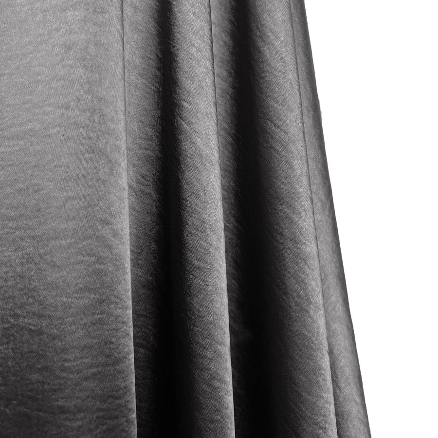 Bella Satin Stretch Grey Polyester Elastane Smooth Dressmaking Fabric Hang