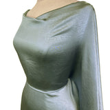 Bella Satin Stretch Mint Polyester Elastane Smooth Dressmaking Fabric Side