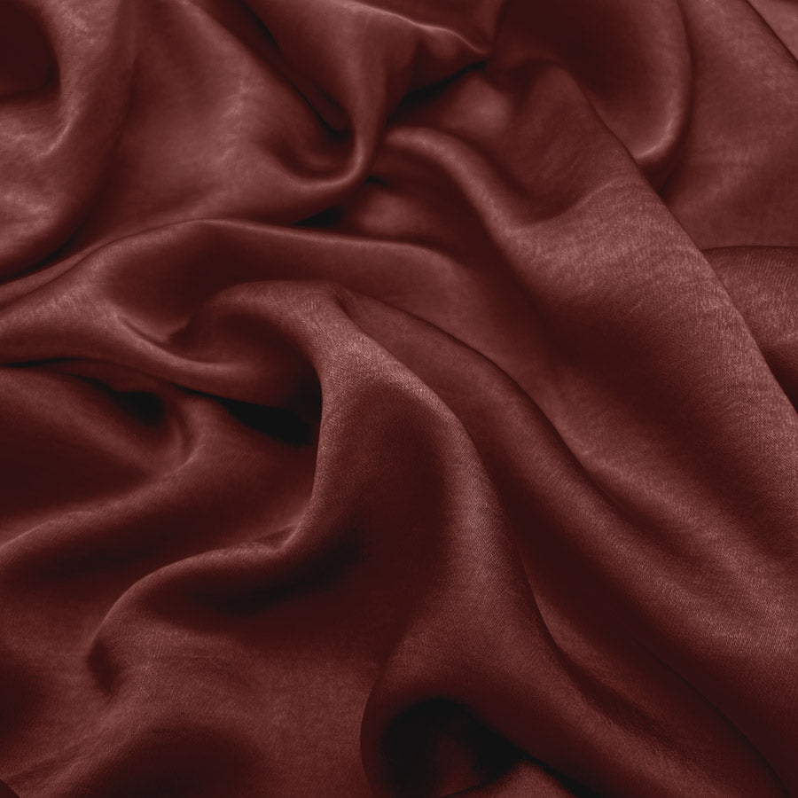 Bella Satin Stretch Red Polyester Elastane Smooth Dressmaking Fabric Close up