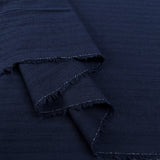 Betty Navy Cotton Stripe Woven Dress Fabric Fold
