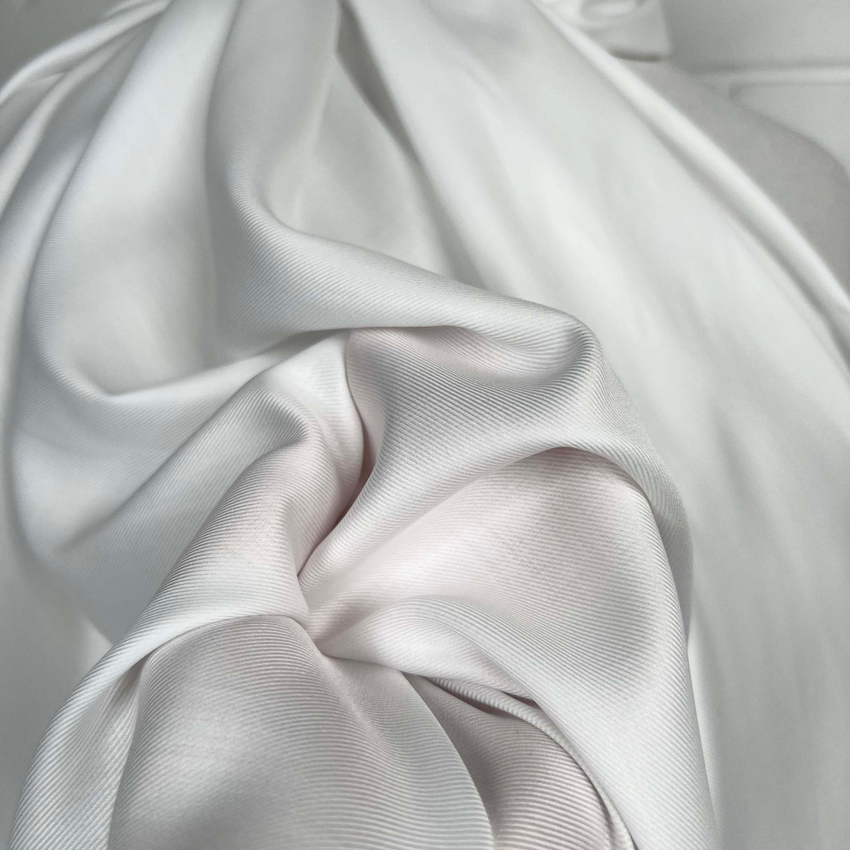 Bianca Perla Viscose White Plain Italian Dress Fabric CU