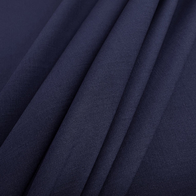 Italian Fine Virgin Wool Blend Fabric Biella Wool - Navy