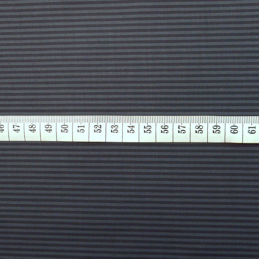 Cotton Lawn Fabric Grey Stripe Big Tuna Italian Shirting Ruler
