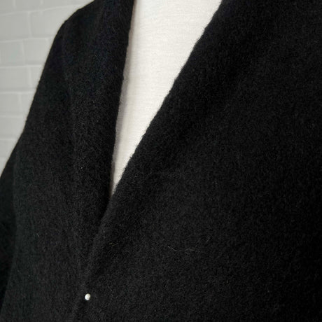 Black Bean Wool Polyester Acrylic Brushed Plain Coating Fabric CU
