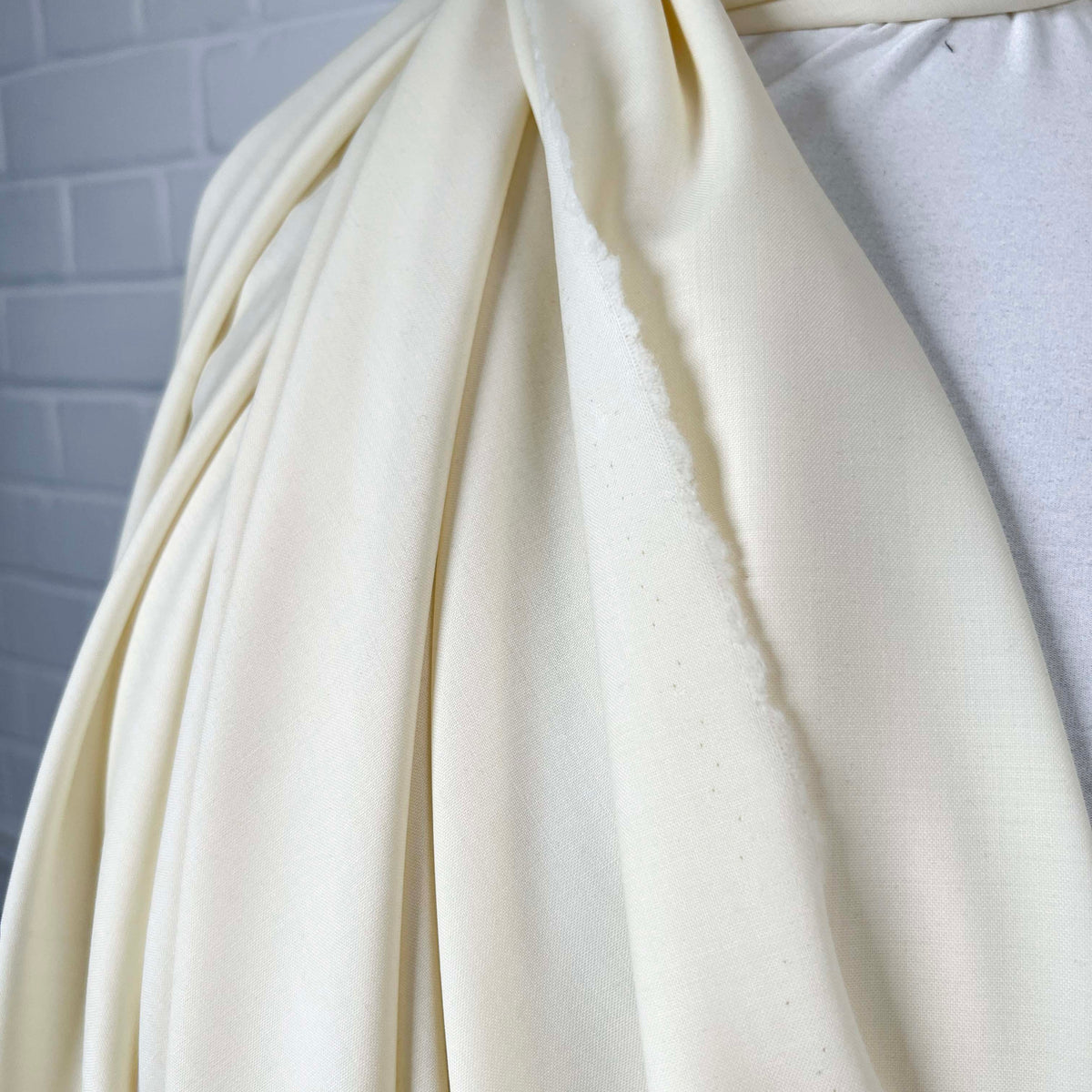 Blandings Virgin Wool Cream Plain Fabric Hang