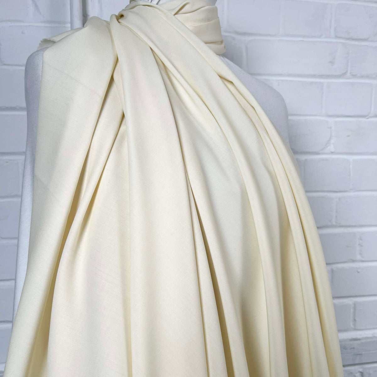 Blandings Virgin Wool Cream Plain Fabric Mannequin