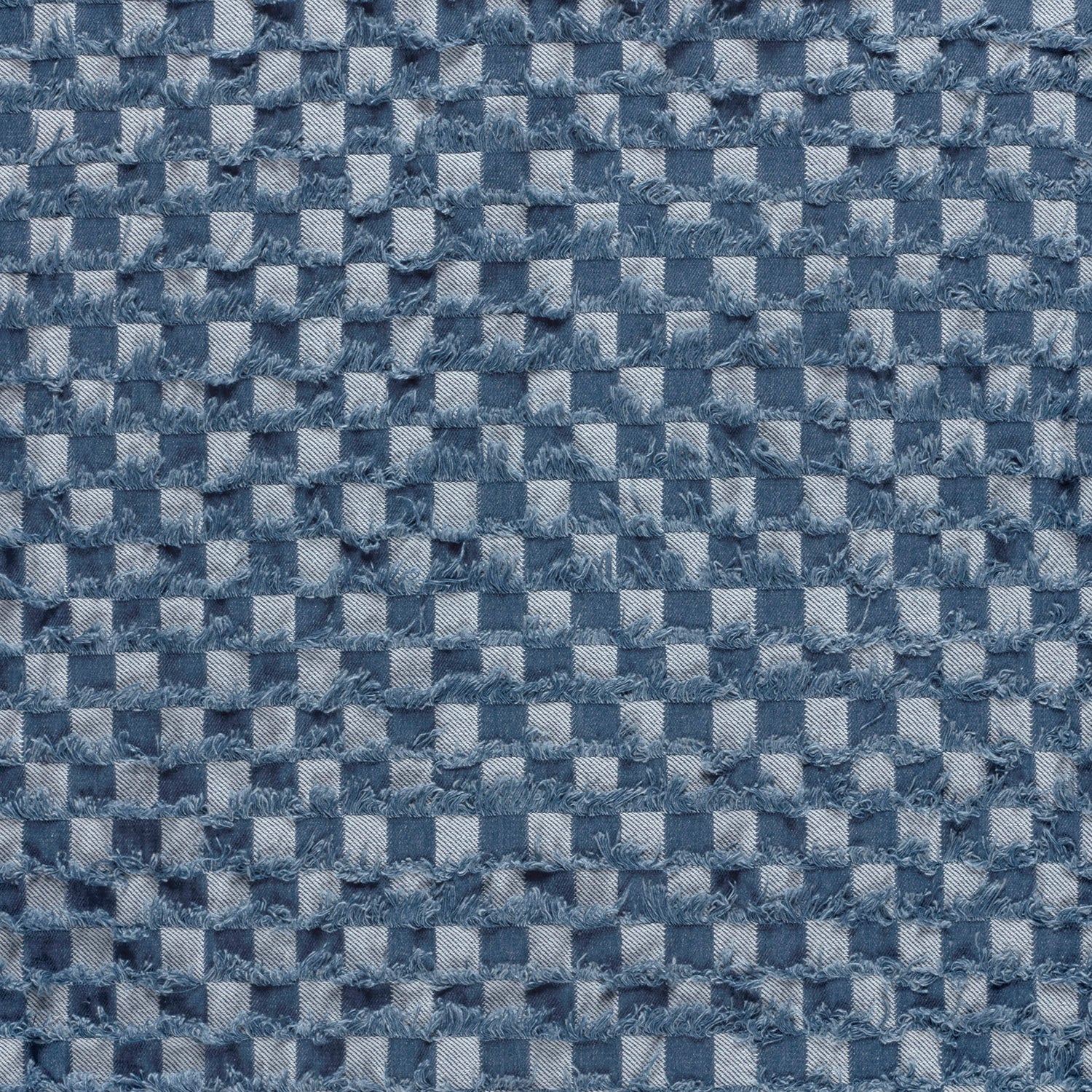 Rebel Denim Blue Checked Jacquard Cotton Dress Fabric fabric, undefined