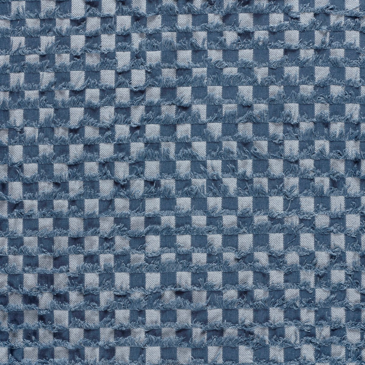 Rebel Denim Blue Checked Jacquard Cotton Dress Fabric fabric, undefined