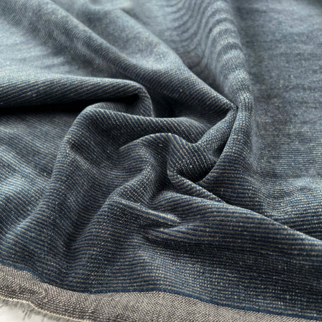 Blue Velvet Furnishing Polyester Fire Retardant Stripe Fabric CU