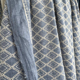 Boho Blue Diamond Cotton Embroidered Sky 131gsm Dress Fabric hang