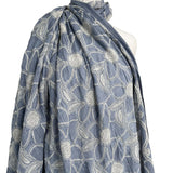 Boho Blue Floral Cotton Embroidered Sky 123gsm Dress Fabric Mannequin