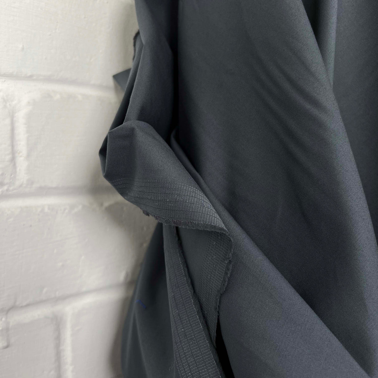 Boyfriend Material Graphite Cotton Plain Woven Shirting Italian Ex Designer Fabric CU