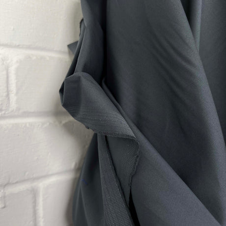 Boyfriend Material Graphite Cotton Plain Woven Shirting Italian Ex Designer Fabric CU