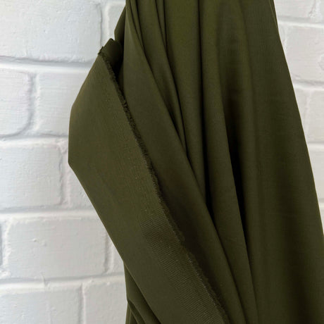 Boyfriend Material Green Cotton Plain Woven Shirting Italian Ex Designer Fabric CU