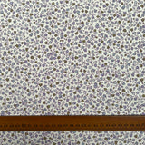 Brushed Cotton Winter Meadow Lavender Cream Small Leaf Print Flannel Fabric Ruler