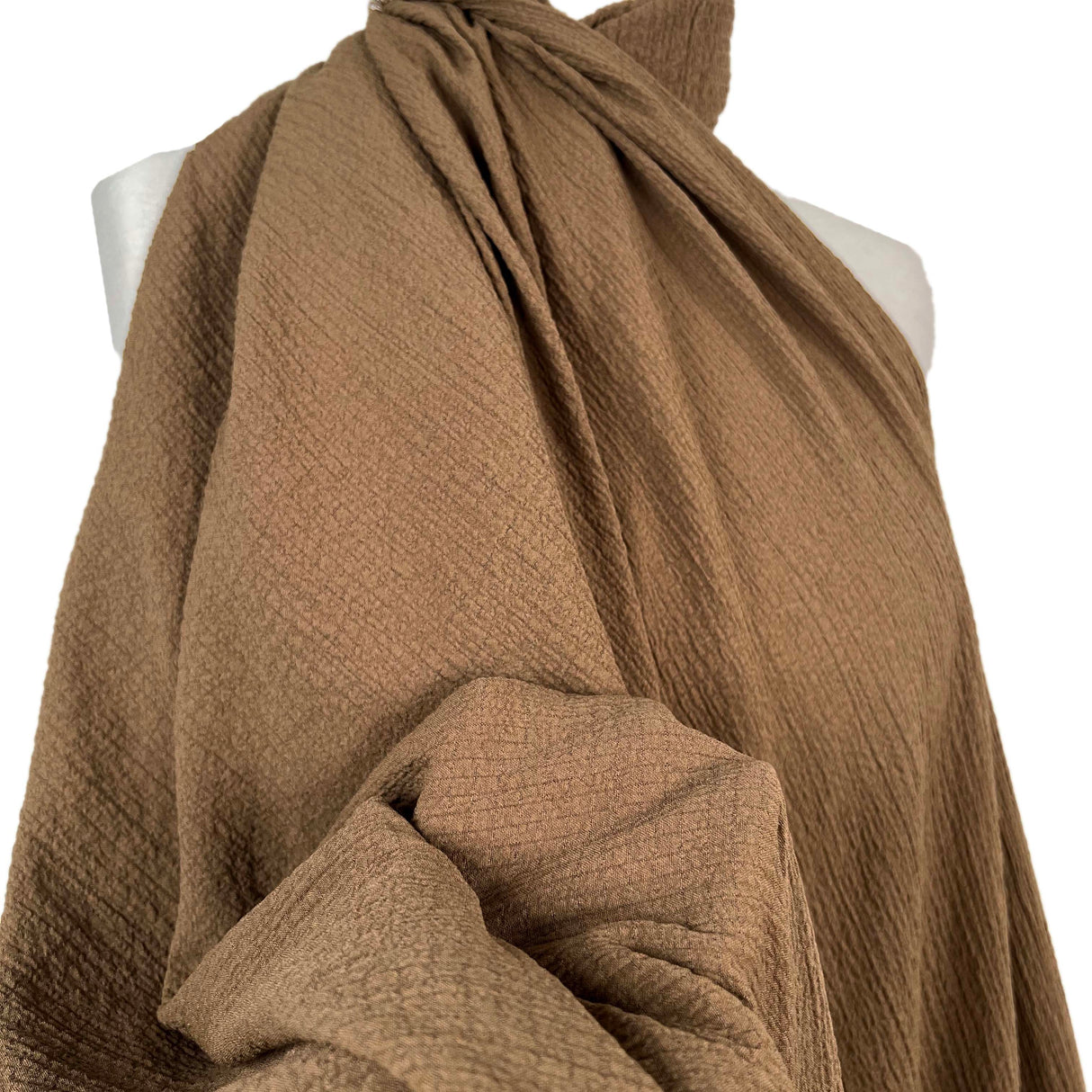 Bubble_Viscose_Brown_Polyester_Elastane_195gsm_Crinkle_Woven_Dress_Fabric_CU