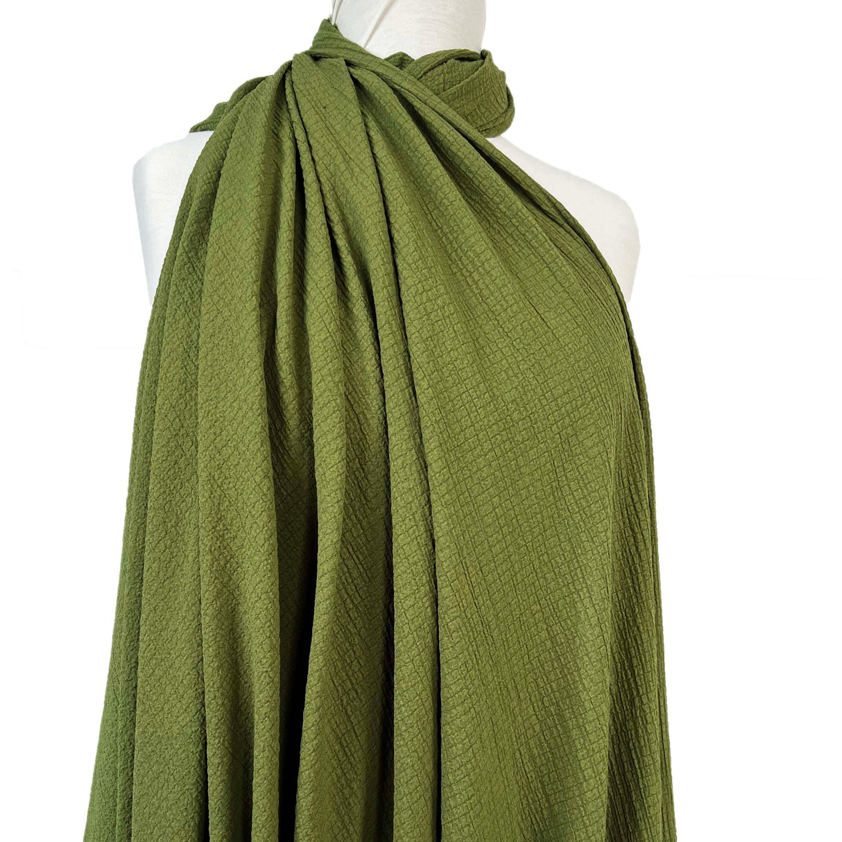 Bubble_Viscose_Green_Polyester_Elastane_195gsm_Crinkle_Woven_Dress_Fabric_drape_2
