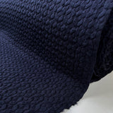 Bubbly Cotton Polyamide Navy Knitted Jersey Fabric Roll