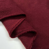 Dark Red Polyester Soft Plain Fleece Fabric  Burgundy Fuzz Fold

