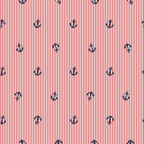 C Pop Anchor s Away Printed Cotton Poplin 120gsm Dress Fabric Flat