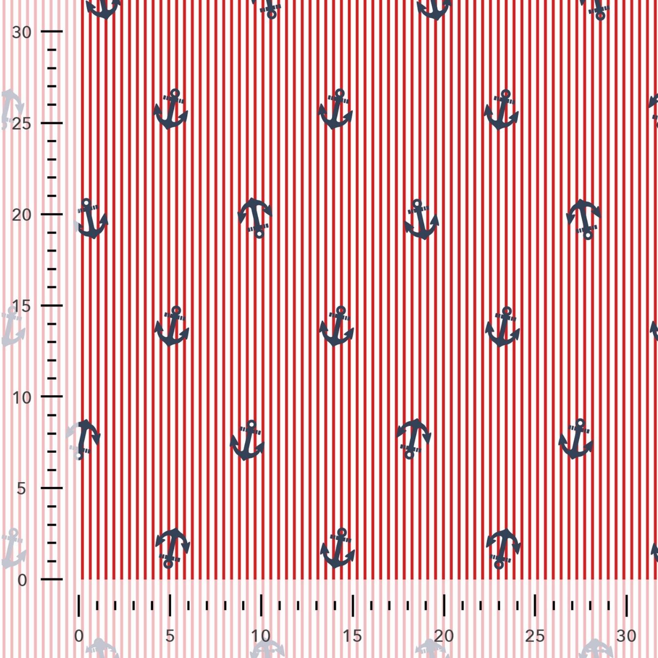 C Pop Anchor s Away Printed Cotton Poplin 120gsm Dress Fabric Ruler