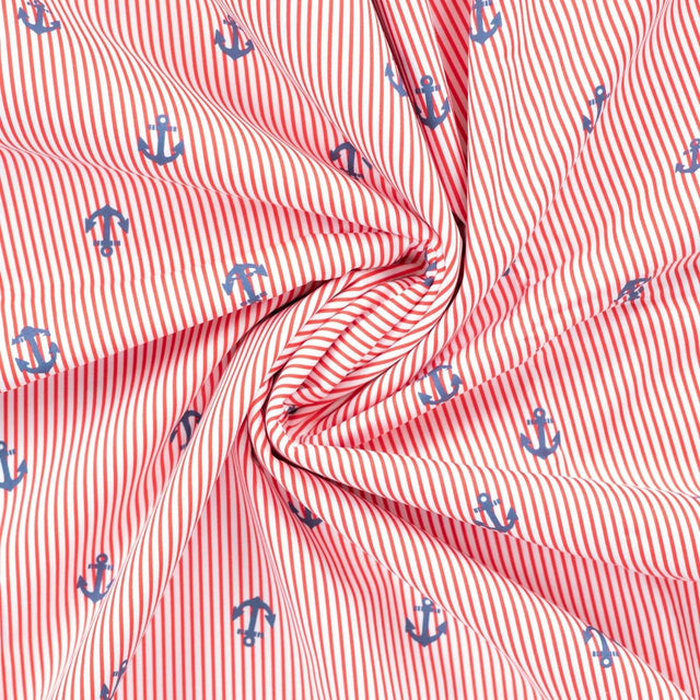 C Pop Anchor s Away Printed Cotton Poplin 120gsm Dress Fabric Swirl