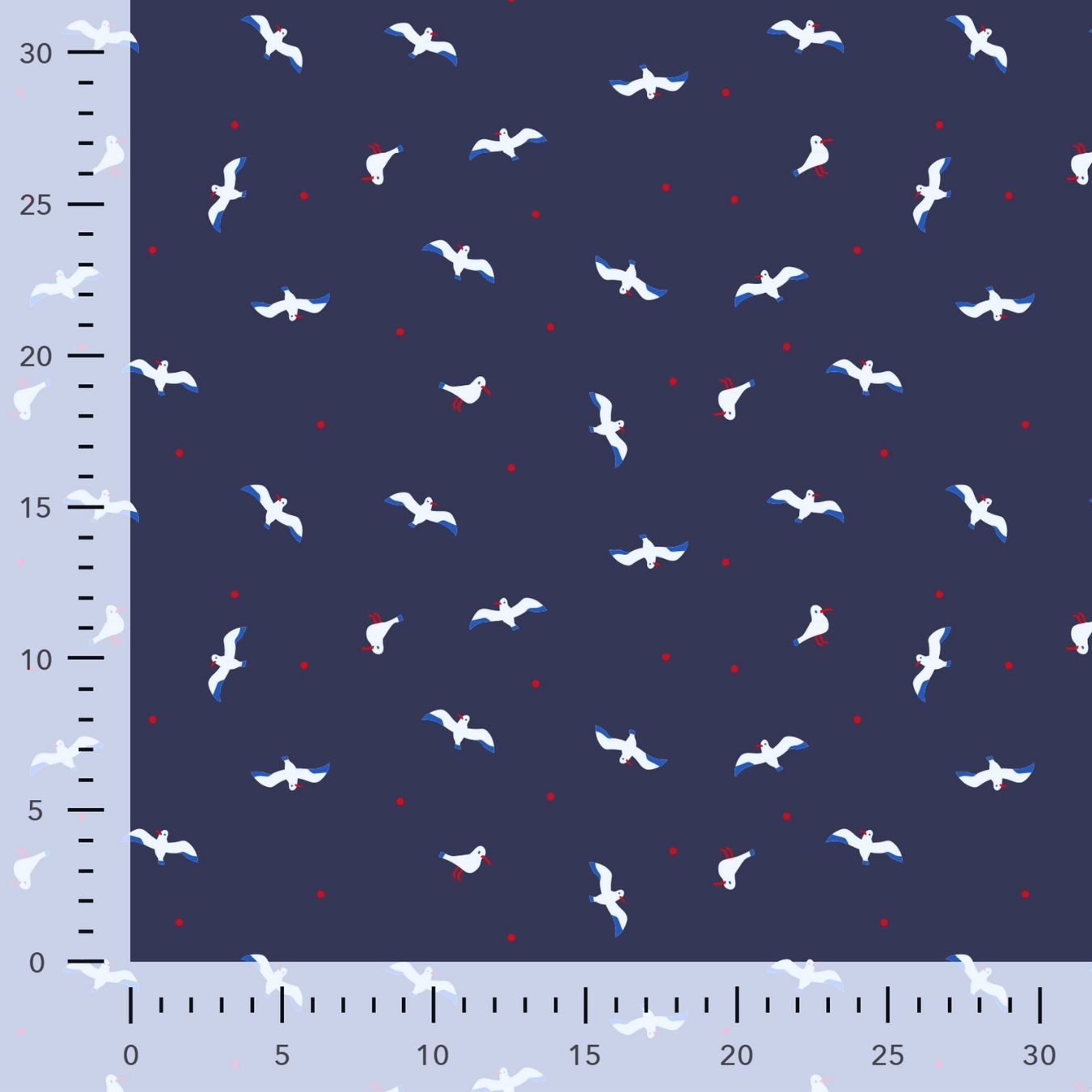 C Pop Gullivanting Printed Cotton Poplin 120gsm Dress Fabric Ruler