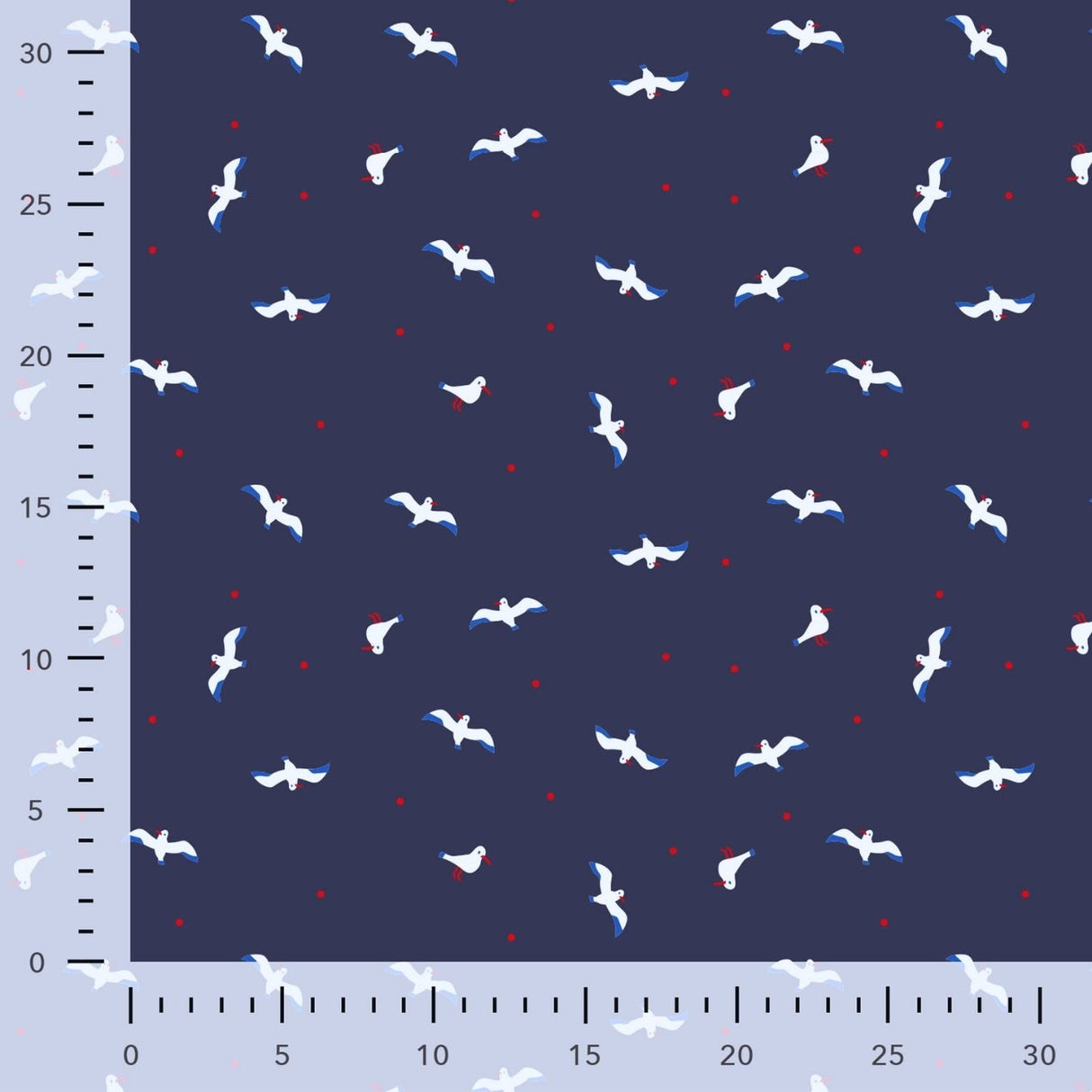 C Pop Gullivanting Printed Cotton Poplin 120gsm Dress Fabric Ruler