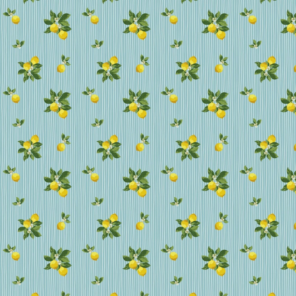 C Pop Mint Lemonade Printed Cotton Poplin 120gsm Dress Fabric Flat