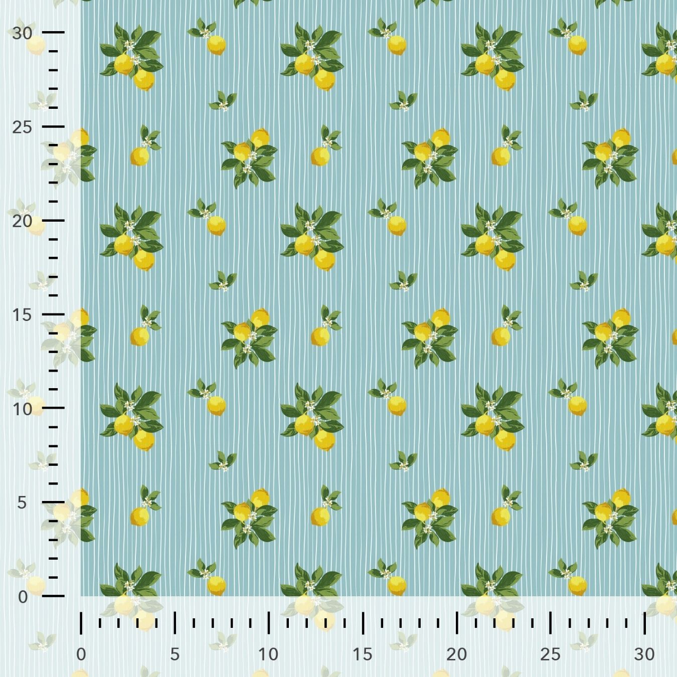 C Pop Mint Lemonade Printed Cotton Poplin 120gsm Dress Fabric Ruler
