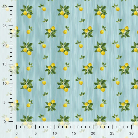 C Pop Mint Lemonade Printed Cotton Poplin 120gsm Dress Fabric Ruler