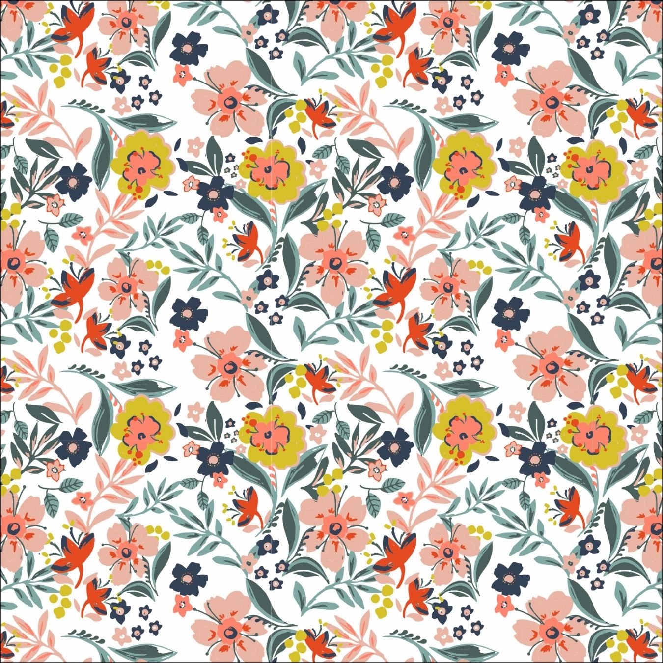 C Pop Summer Belle Printed Cotton Poplin 120gsm Dress Fabric Flat