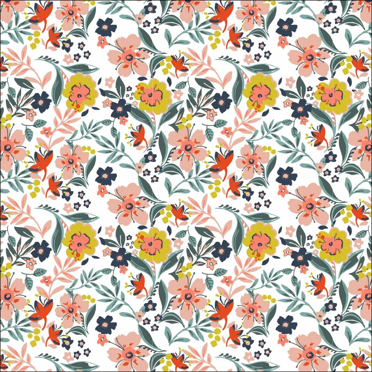 C Pop Summer Belle Printed Cotton Poplin 120gsm Dress Fabric Flat