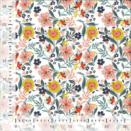 C Pop Summer Belle Printed Cotton Poplin 120gsm Dress Fabric Ruler