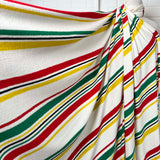 Cabanna Stripe Towelling Multi Coloured Stripe Cotton Fabric CU