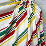 Cabanna Stripe Towelling Multi Coloured Stripe Cotton Fabric 