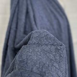 Cable Jersey Blue Marl Polyester Viscose Elastane Rope Double Knit Fabric CU