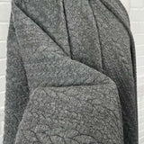 Cable Jersey Grey Marl Polyester Viscose Elastane Rope Double Knit Fabric CU