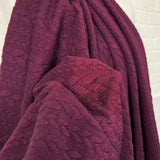 Cable Jersey Plum Polyester Viscose Elastane Rope Double Knit Fabric CU