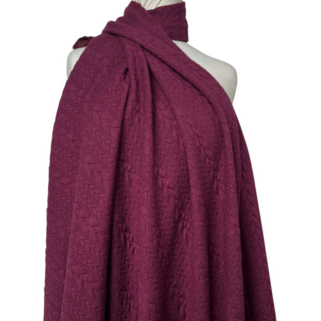 Cable Jersey Plum Polyester Viscose Elastane Rope Double Knit Fabric Mannequin