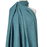 Cable Jersey Teal Marl Blue Polyester Viscose Elastane Rope Double Knit Fabric Mannequin