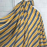 Polycotton Blue Yellow Striped Crochet Fabric Cadiz - Beach Stripe Mannequin