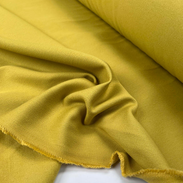 Pale Mustard Italian Cotton Moleskin Suit Fabric Call Me Mellow Yellow CU