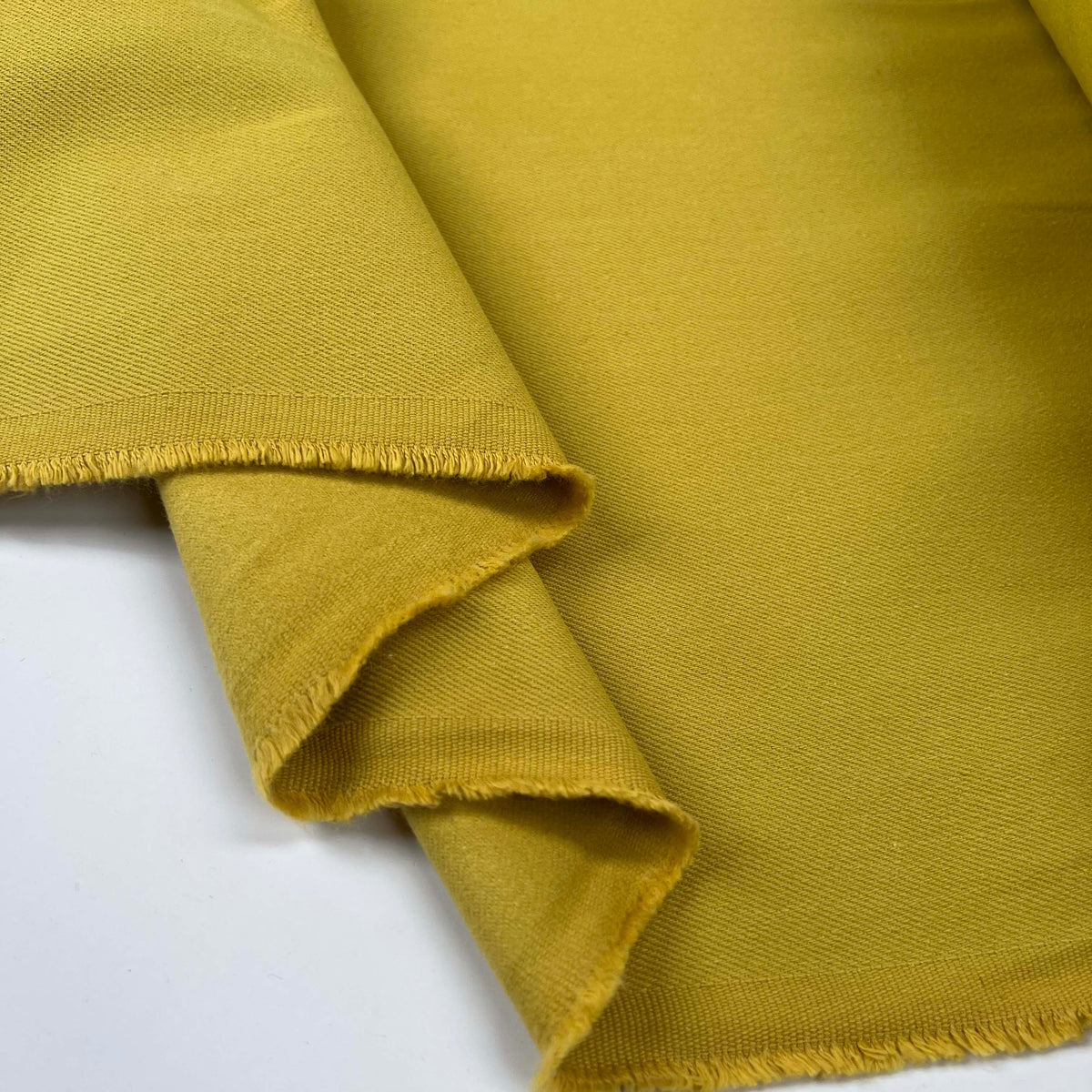 Pale Mustard Italian Cotton Moleskin Suit Fabric Call Me Mellow Yellow Fold