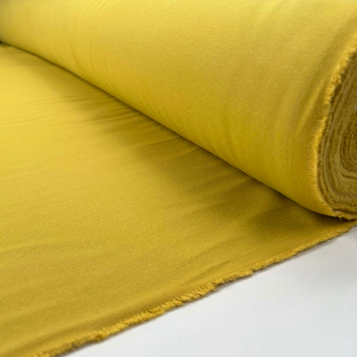 Pale Mustard Italian Cotton Moleskin Suit Fabric Call Me Mellow Yellow Roll