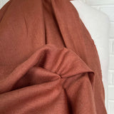Canyon Linen Rust Plain Woven Italian Dress Fabric CU2
