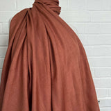 Canyon Linen Rust Plain Woven Italian Dress Fabric