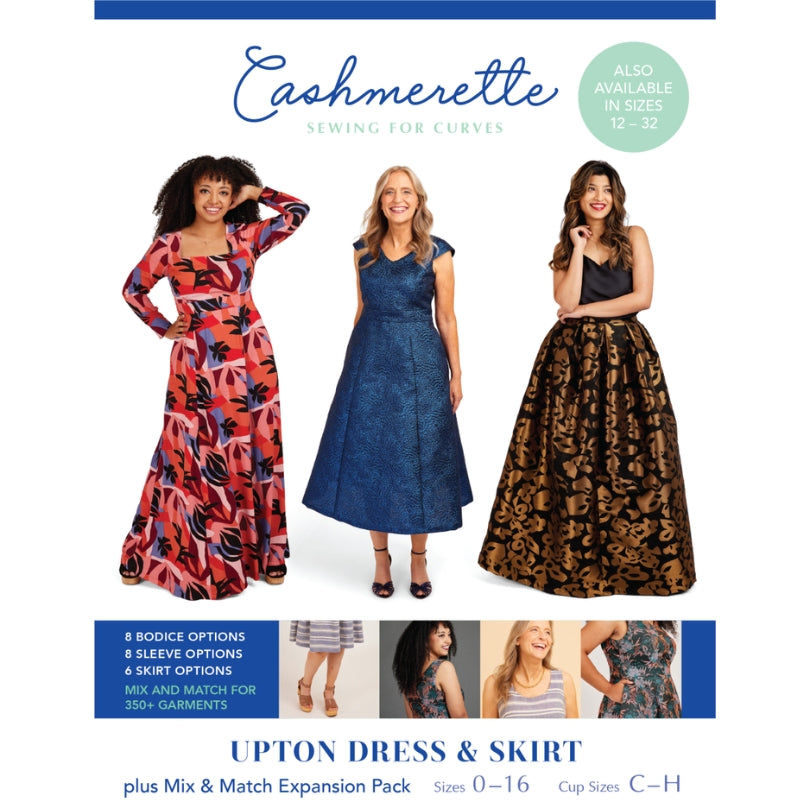 Cashmerette - Upton Dress and Skirt Pattern with  Mix and Match Expansion Pack (Sizes 0-16)